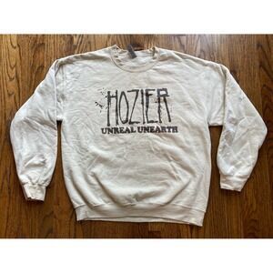 Hozier Unreal Unearth Sweatshirt Mens Size Large Tour Double Sided Beige Promo